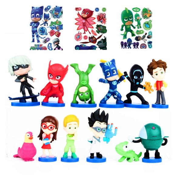 PJ Mask Action Figures 12 pcs - Cake Topper Birthday Cake Decorations - Picture 1 of 7